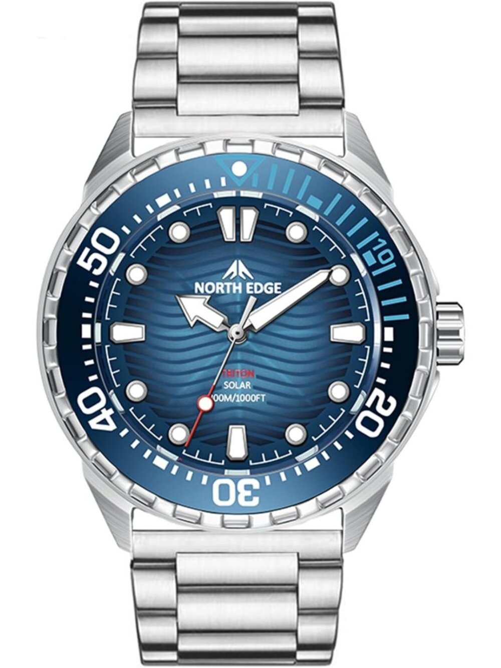 Triton Solar Dive Watch for Men, 300M/1000FT Water Resistant Quartz Diver Watch
